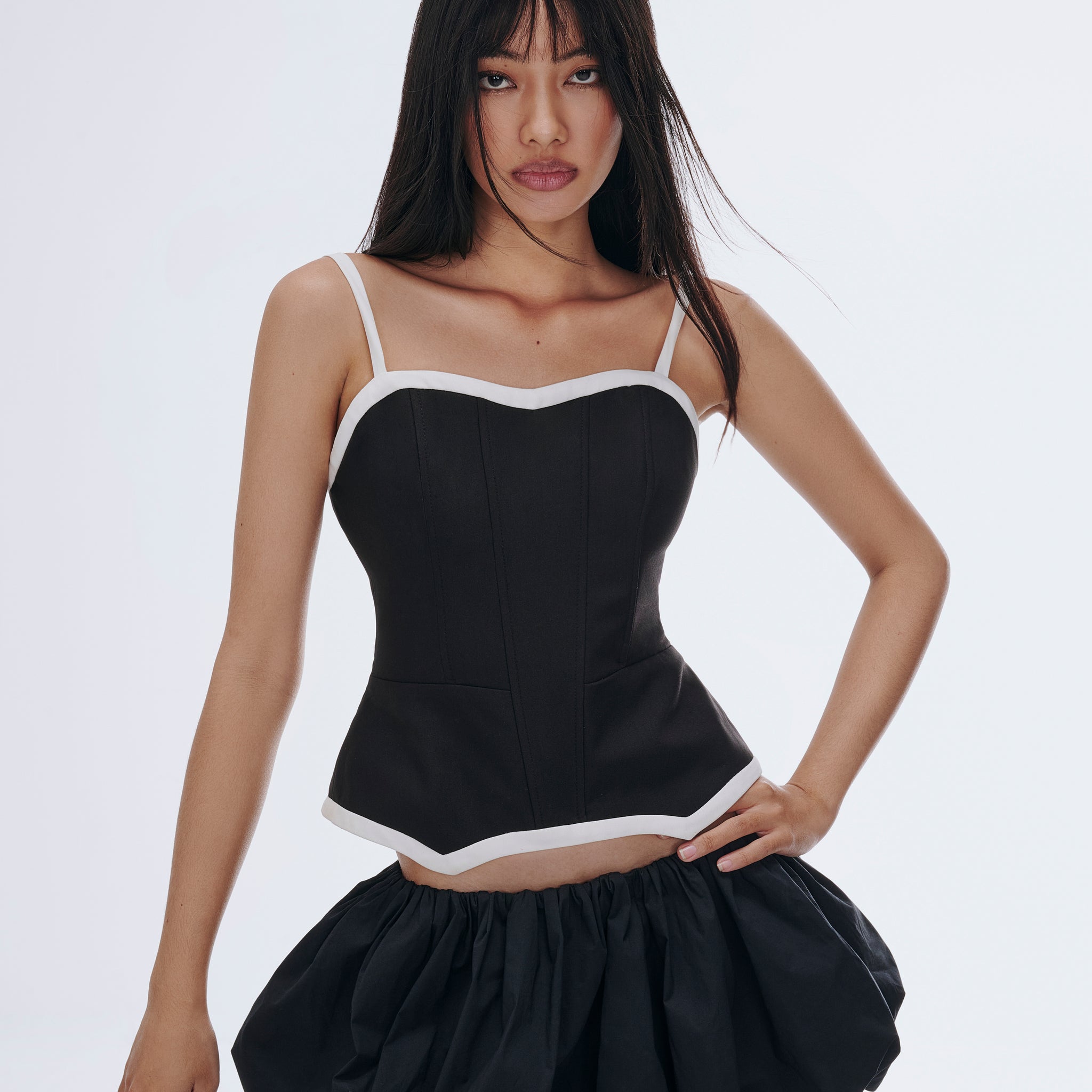 CONTRAST TRIM STRUCTURED CORSET